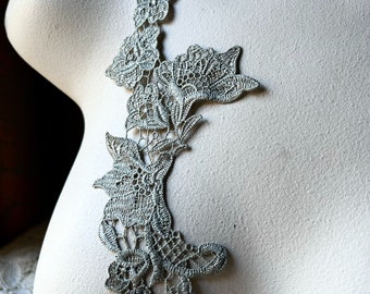 SAGE Gray  Lace Applique Trim for Garments, Costumes, Crafts CL 6050 new