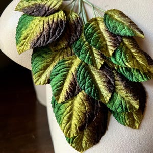 GROENE OMBRE fluwelen bladeren voor bruiloft, boutonierres, boeketten, modevak ML 155