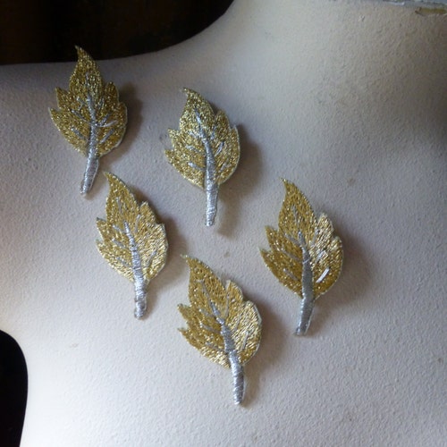 3 Silver Gold Leaves Leaf Appliques for Lyrical Dance Ballet Etsy
