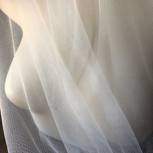 IVORY English Net #3 made in UK 118" width for Bridal, Capes. Veils, Sashes, Flower Girls, Gloves English Net #3