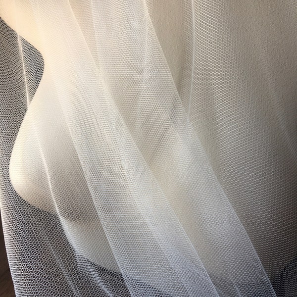 IVORY English Net #3 made in UK 118" width for Bridal, Capes. Veils, Sashes, Flower Girls, Costumes English Net #3