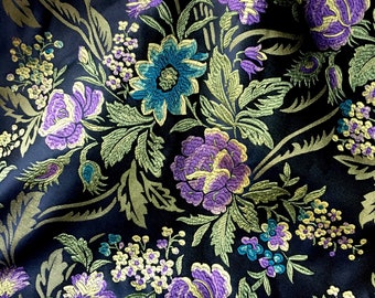 FAT QUARTER - BLACK Brocade Fabric for Gowns, Garments, Costumes