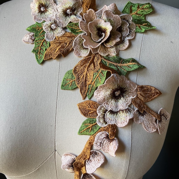 Applicazione rosa 3D blush beige: danza lirica, costume da balletto CA 1005