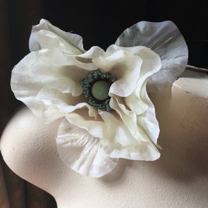 Vintage Cream Beige Poppy Millinery for Hats, Bridal, Corsages  MF 280