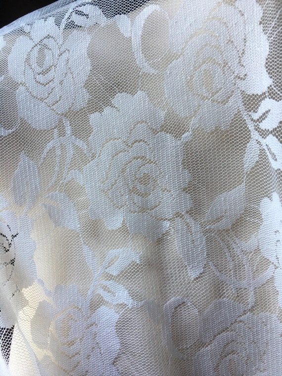 IVORY STRETCH Lace Fabric for Masks, Bridal, Sleeves, Bodices, Veils, Fischu, Millinery
