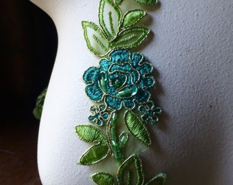 REMNANT - 33" Green & Teal Beaded Trim for Lyrical Dance, Costume  Design, Crafts TR 250