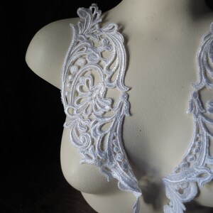 LIGHT Ivory Lace Applique Pair DYEABLE for Lyrical Dance, Ballet, Bridal, Garments, Jewelry Design, Bridal PR 39 image 5