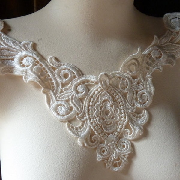 IVORY Lace Applique DYEABLE for Lyrical Dance, Ballet, Garments, Costume Design IA 100