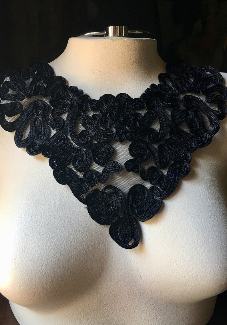 Black Lace Applique for Jewelry or Costume Design Altered Etsy