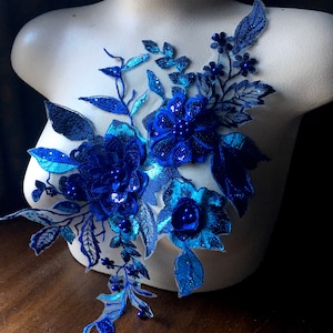 Cobalt Blue Luxe Lace Detail Pencil Dress
