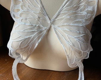 WHITE Butterfly Wings Appliques for Lyrical Dance, Fairy Costumes PRBF MED