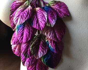 NEW Leaves Magenta, Sapphire, Green Velvet Leaves for Bridal, Boutonierres, Bouquets, Millinery ML 155