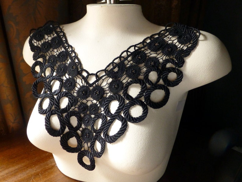 BLACK Lace Applique Venise Lace for Garments Costume Design Etsy