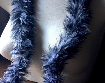 BLACK & GREY Feather Boa Marabou Feathers for Costumes, Trim