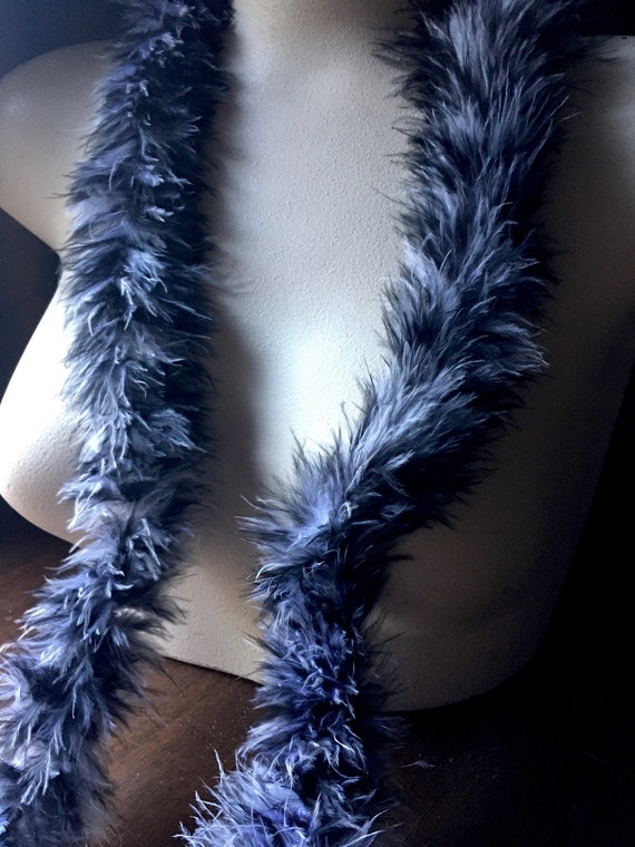 BLACK & GREY Feather Boa Marabou Feathers for Costumes, Trim