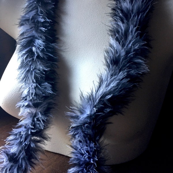 BLACK & GREY Feather Boa Marabou Feathers for Costumes, Trim