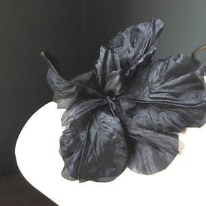 BLACK Lily Iris Silk VINTAGE Flower for Bridal, Corsages, Tropical Weddings, Fascinators, Millinery MF
