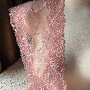 PEACH Stretch Eyelash Lace for Lingerie, Yoga Waistbands, Headbands STR