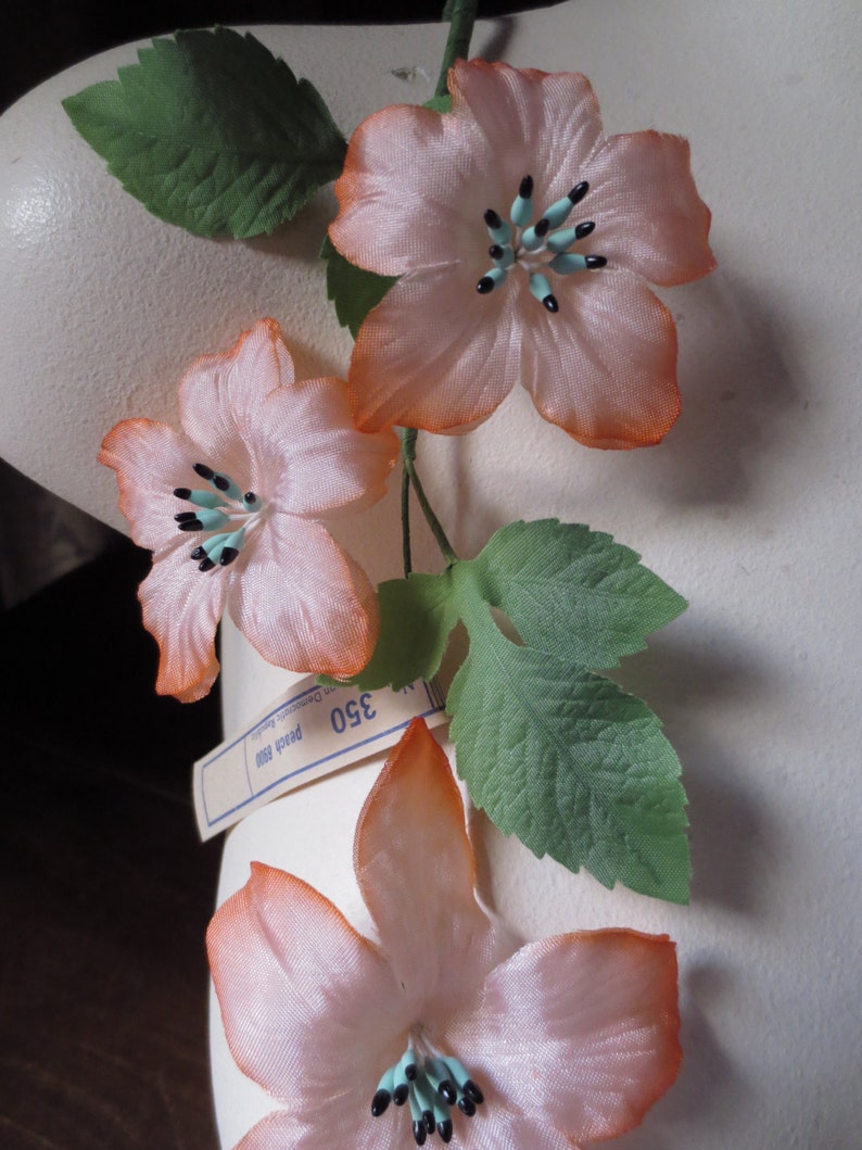 White Silk Flowers Vintage Millinery Clematis Made in Germany Etsy