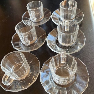 BORMIOLI Italy CLEAR Glass COFFEE Set for Six image 7