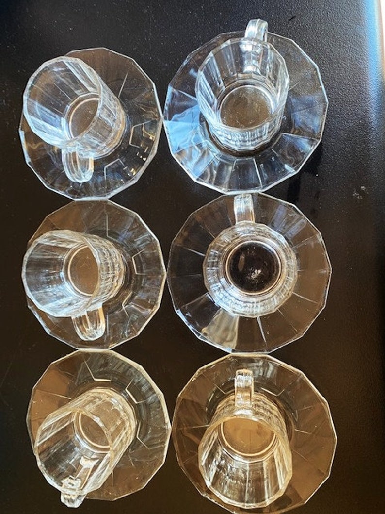 BORMIOLI Italy CLEAR Glass COFFEE Set for Six image 6