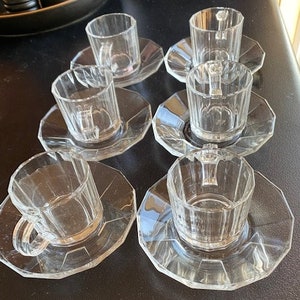 BORMIOLI Italy CLEAR Glass COFFEE Set for Six image 1