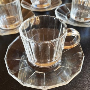 BORMIOLI Italy CLEAR Glass COFFEE Set for Six image 3