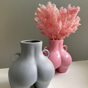 Feminine Modern Naked Butt Vase - Curvy Body Ceramic Decor For Office or Home , Coquette Room Decor, Anniversary Gift For Him
