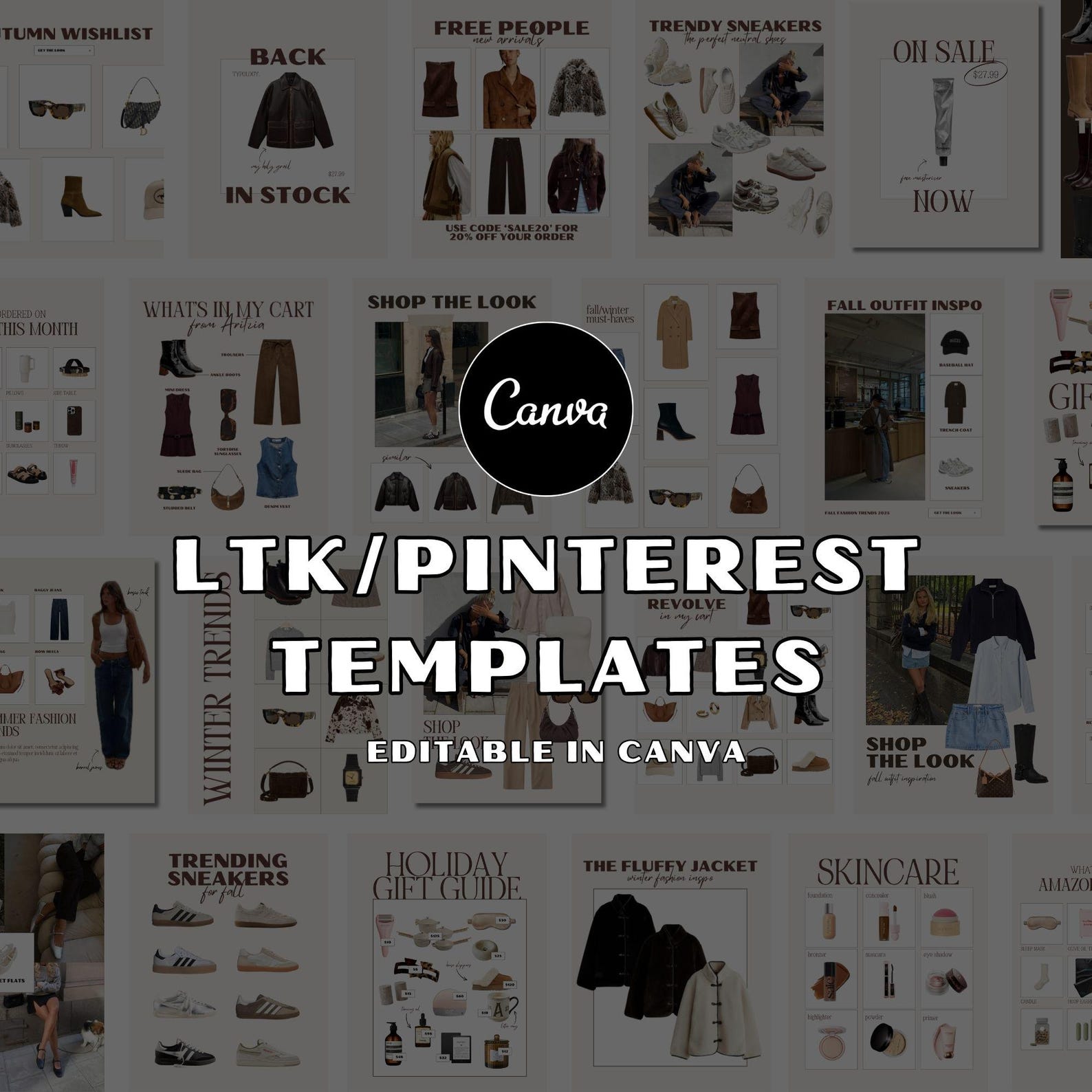20 Editable Canva LTK Template, Instagram Template, Pinterest Pin ...