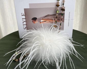 White Feather Brooch | Classic Elegant Statement Accessory