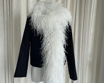 Luxury White Ostrich Feather Boa 15-ply feather shawl Handmade Wedding & Evening Accessory