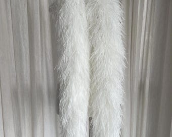 white Ostrich Feather Boa | Bridal Shawl Evening Dress Wrap Wedding Party Accessory