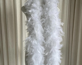 140 Gram white Chandelle FEATHER Boa large boa for Halloween Costume  DIY Craft  Party Statement Accessory