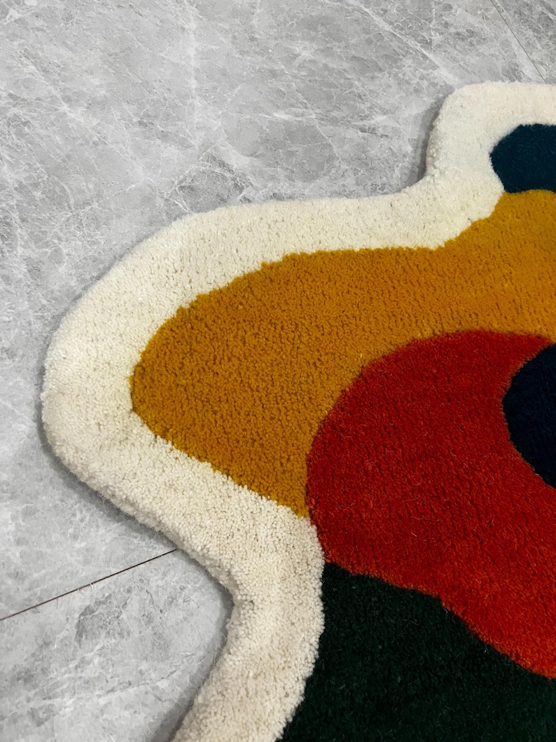 Color Splash Oasis – Hand-tufted Abstract Irregular Shape Rug for ...