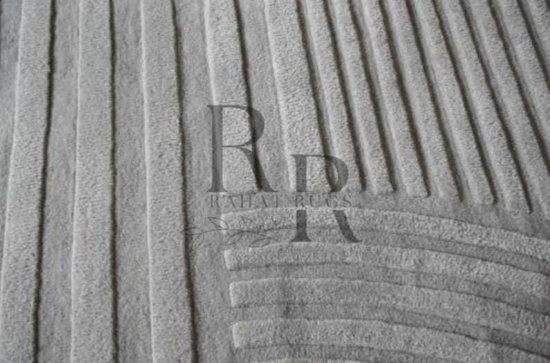 Hand Tufted Modern Rug Irregular Shape Rug Handmade Wool Rug Home Decor ...