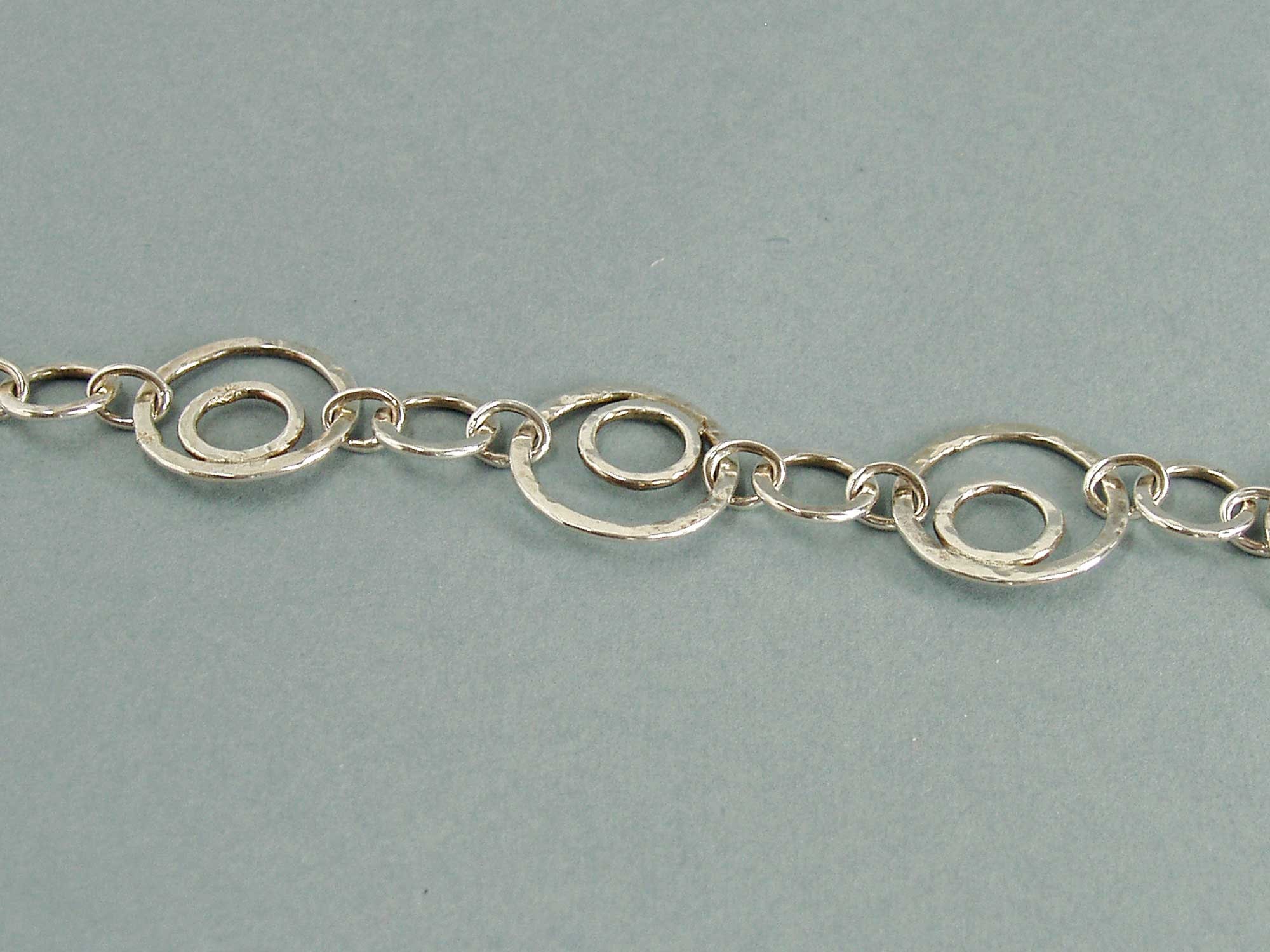 Double Circles Link Bracelet in Sterling Silver Art Deco - Etsy