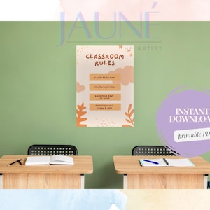 Classroom Rules Poster for Kids – Printable Wall Decor for Teachers