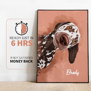 Custom Cartoon Pet Portrait, Perfect Gift for All Pet Lovers, Dog Lover Gift ,Dog Portraits from Photos, digital file