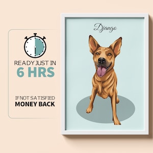 Dog Portrait from Photo | Watercolor Digital Pet Painting | Pet Loss Gift | Custom Dog Illustration | Pet Artwork