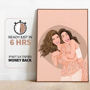 Best Friend Portrait, Faceless Portrait, Custom Illustration, Portrait From Photo, Custom Portrait, Birthday Gift, Gift For Friend