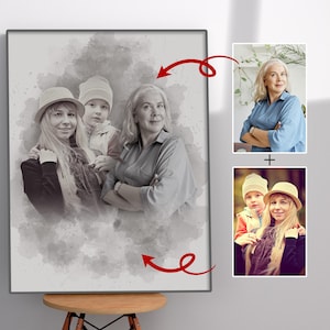 Add Deceased Loved One to Photo - Combine Photos - Add Passed Away Loved One - Memorial Portrait for Father Mom - Loss of Father Mother Gift