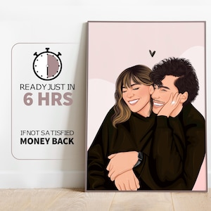 Retrato sin rostro, ilustración personalizada, foto personalizada, ilustración fotográfica, retrato personalizado, regalo de novio, regalo de novia