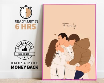 Personalized Family Portrait: Custom Anniversary Photo (Digital)