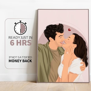 Benutzerdefinierte Porträt, Geschenk für Freund, Gesichtsloses Porträt, Weihnachtsgeschenk, Cartoon Porträt, Paar Zeichnung, personalisiertes Geschenk für ihn