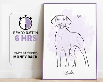 Custom Pet Portrait Line Art: Modern Minimalist Dog Drawing (Digital File JPEGs/PNGs)