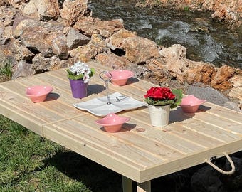 Boho Wooden Folding Picnic Table