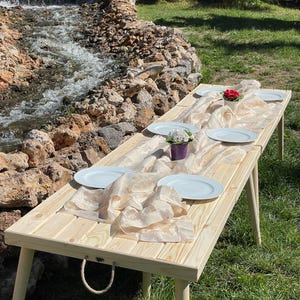 Mesa de picnic plegable para Acción de Gracias, mesa de picnic baja, mesa de picnic para niños, mesa de picnic para todas las edades, mesa baja de madera para baby shower, mesa para fiesta de despedida de soltera