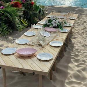 Mesa bohemia, mesa baja, mesa de playa, mesa de picnic, mesa de madera, mesa plegable, mesa de picnic para coche