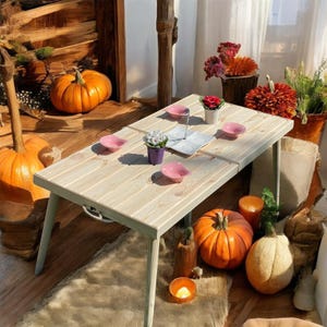22x44inc, picnic table, folding table, boho table, wooden picnic table, handmade furniture, table, foldable table, low party table,