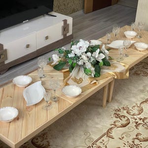 bohotafel, houten tafel, picknicktafel, klaptafel, handgemaakte tafel, opklapbare tafel, Thanksgiving-tafel, lage eettafel, lage feesttafel